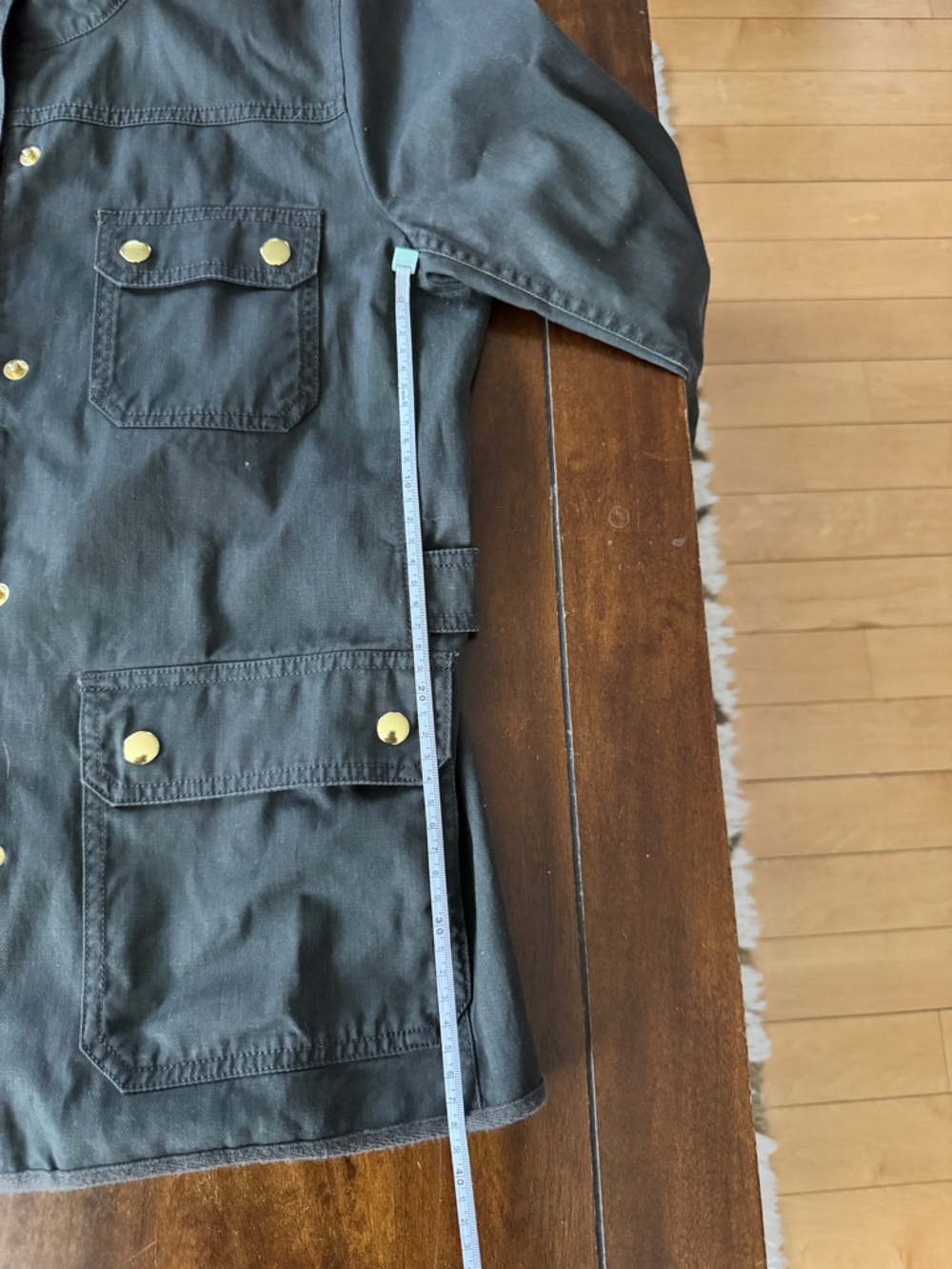 J.Crew Mercantile Olive Utility Jacket Small | Gold Hardware Field Jacket - Picture 10 of 13